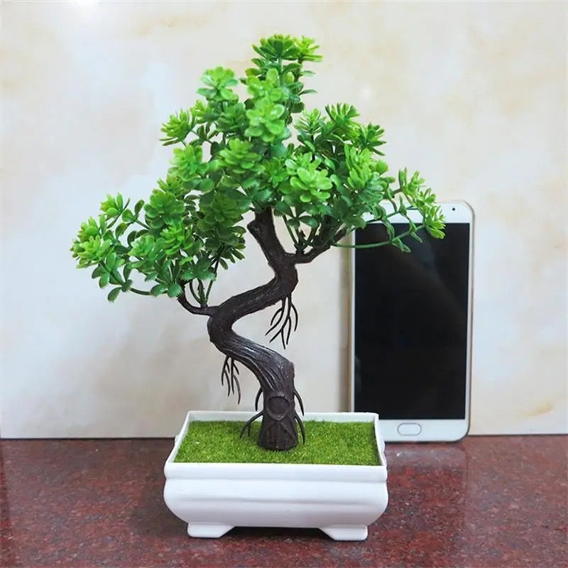 Garden Arrangement Ornaments Plastic Plants Bonsai Small Tree Pot Fake Plant Potted Flower Home Room Table Decoration